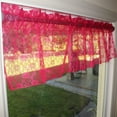 thumbnail image 2 of Floral Lace Window Valance 58 Inch Wide Fuchsia, 2 of 3