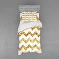 thumbnail image 2 of Ambesonne Chevron Bedding Set 4 Pcs, Zigzag Pattern Modern, Queen, Pale Coffee White, 2 of 3
