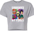 thumbnail image 3 of He-Man Masters of the Universe - Skeletor Surrounded By Fools Grid - Juniors Cropped Graphic T-Shirt, 3 of 5
