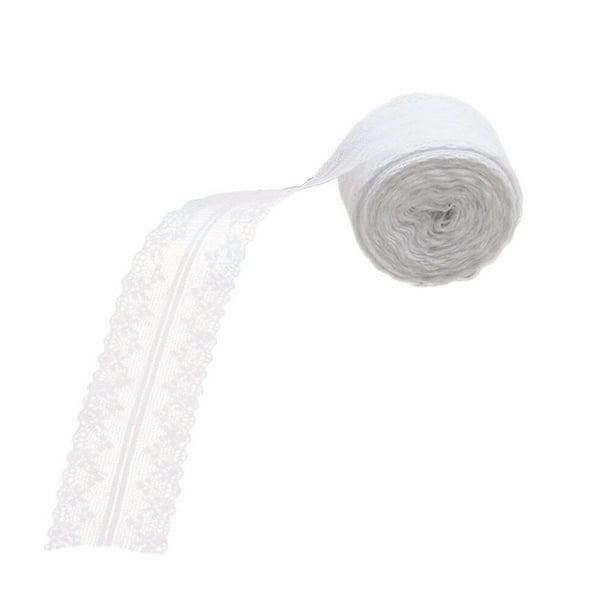 3 rollos de cinta de encaje de 30 m, cinta de red bordada para decoración de vestidos, caminos de mesa y cortinas (blanco)