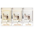 thumbnail image 6 of Meoldis Vanity Desk with Sliding Mirror & Lights, Makeup Dressing Table with 6 Drawers, 3 Open Shelves, 3 Lighting Modes, Compact White Vanity Table with Storage for Bedroom, 6 of 7