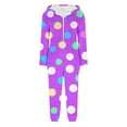 thumbnail image 6 of Perfectbot Womens Polka Dot Pajamas Jumpsuit - Hooded Zipper One-Piece Sleepwear with Pockets, 6 of 6