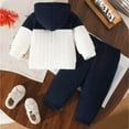 thumbnail image 4 of Toddler Baby Boy Clothes Girl Autumn Winter Color Block Long Sleeve Elastic Waist 6M 12M 18M 2T 3T Everyday Outfit Set 2 PC, 4 of 6