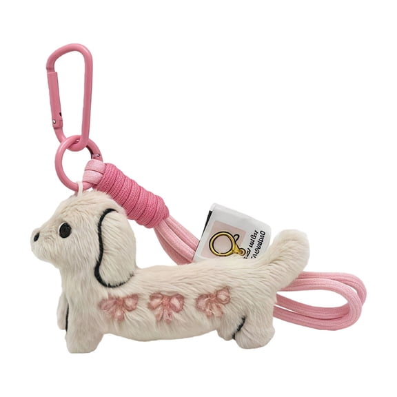 Adorable Dachshund Plush Keychain for Handbag Enhancement Soft Bag Pendant Enhances Your Bag Decors Stylish Keyring