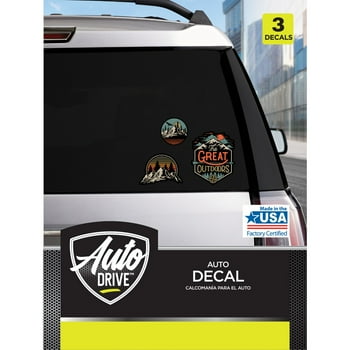 Auto Drive Great Outdoor Decals Set of 3 Vinyl Car Stickers