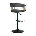 thumbnail image 4 of Calista Adjustable Bar Stool in Black Faux Leather with Golden Bronze and Black Metal, 4 of 12