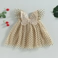 thumbnail image 2 of Robe Ligne A pour Bébé Fille Princesse Manches Volantes Col en V Papillon Robe de Soirée Robe d'Été, 2 of 7