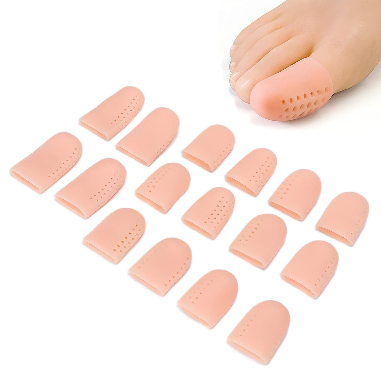 Ingrown Toenail Cover,Toe Cover, 16 Pack Silicone Finger Cot Toe Covers