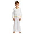 thumbnail image 2 of Aislor Boys Praise Dance Outfits Liturgical Worship Pullover Top with Wide Leg Pants Bottom for Themed Party White 12, 2 of 7