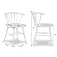 thumbnail image 3 of Roundhill Furniture Alwynn White and Natural Wood 5-Pc Dining Set, Table with 4 Windsor Chairs, 3 of 10