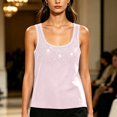 thumbnail image 6 of Karymi Tops for Women Trendy Scoop Neck Sleeveless Tank Top, Sparkling Crystal Studded Wide Strap Casual Vest, Glitter Camisole Blouses for Women Dressy Casual, 6 of 6