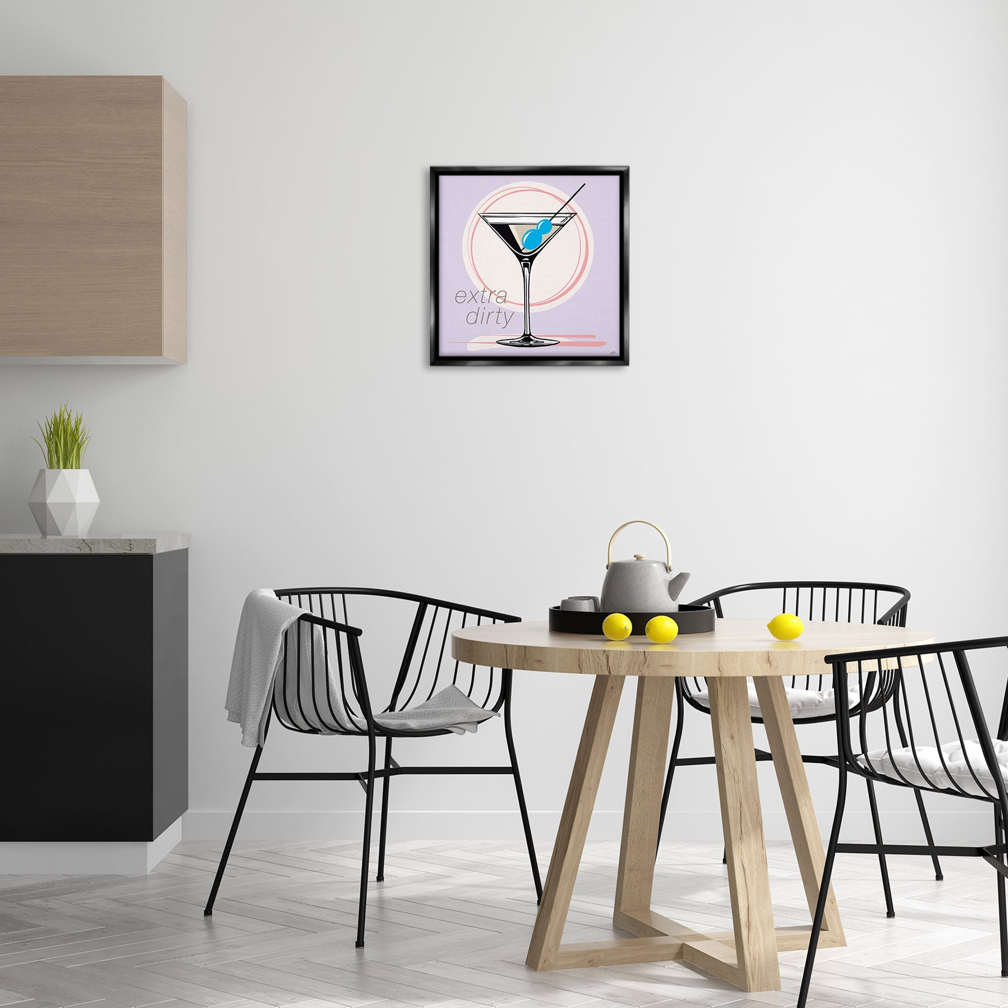 Stupell Industries Extra Dirty Martini Food & Beverage Painting Black Floater Framed Canvas Art Print Wall Art, 18 x 18