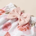 thumbnail image 6 of Gerichy Girls Summer Outfits, Girls Fly Sleeve Ribbed Tops T Shirt Floral Prints Suspenders Shorts Headbands Outfits, 6 of 9