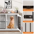 thumbnail image 2 of Sturdy Wooden Dog Crate Furniture – 40 Inch Indoor Kennel Cage with Removable Bowls, Adjustable Feet, Decorative Side Table – Ideal for Medium/Large Dogs – Color: White + Vintage (For Kangjie only), 2 of 9