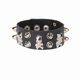 thumbnail image 1 of Pulsera de cuero sintético con tachuelas de Metal, brazalete ancho con remaches, Calavera, estrella, corazón, Punk, gótico, Rock, 3 filas, 2022, 1 of 4