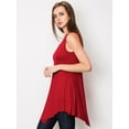 thumbnail image 3 of Made by Johnny Women's Handkerchief Hem Tank Tunic Top XXL RED, 3 of 6