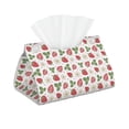 thumbnail image 2 of Lsque Strawberry Printed Long Tissue Box Cover Holder, Facial Paper Organizer Dispenser,Triangle with Bottom Belt, PVC Leather Decorative Organizer, 2 of 9
