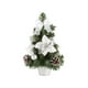 thumbnail image 2 of Mini árbol de Navidad artificial de 30 cm | Decoración retráctil para escritorio | Predecorado con adornos, piñas y lazos | Plateado, dorado, rojo y azul | Adorno de mesa para oficina o para fiestas, 2 of 6
