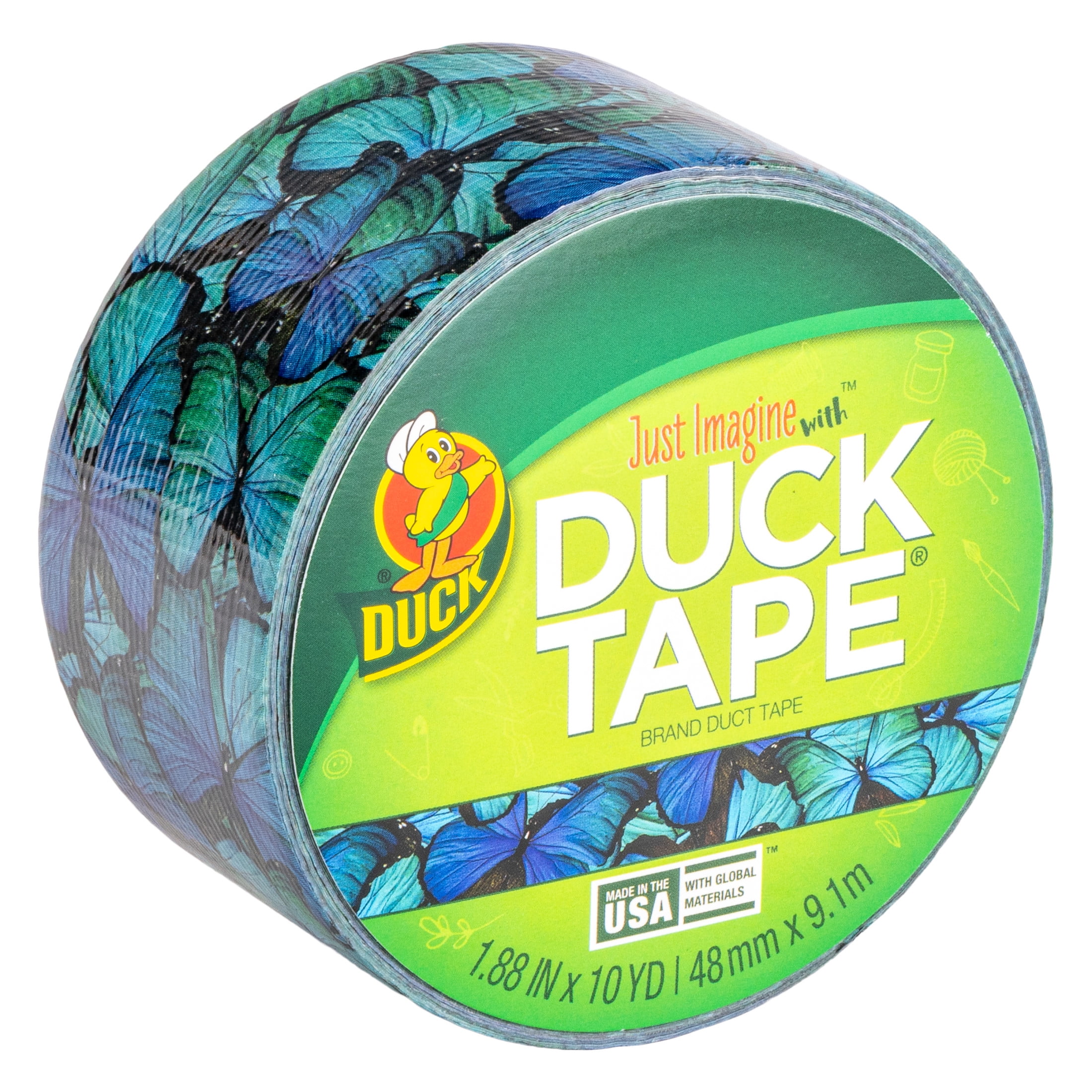 Printed Duck Tape Brand Duct Tape, 1.88 in. x 10 yd., Butterflies