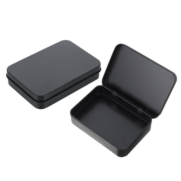 Pretyzoom 2Pcs Black Metal Gaming Card Case for Playing Card Storage and Protection