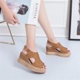 thumbnail image 2 of Women's Sandals Slingback Open Toe Wedges High Heels Beach Sandals shikongkuajing, 2 of 6
