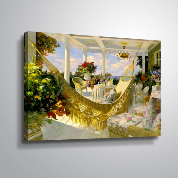 ArtWall Summer Veranda, Gallery Wrapped Canvas by Tim Benjamin