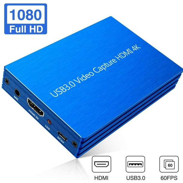 Video Capture Card 4k Hdmi To Usb 3 0 Hd Game Video Capture Card 1080p 60fps Game Recorder Box Device Live Streaming For Windows Linux Os X System Blue Walmart Com Walmart Com