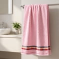 thumbnail image 4 of Solid-colored Multi-colored Checker-pattern Edge Towel, Soft Water-absorbent Quick-drying Towel, for Bathroom Restroom Hotel Travel Camping Face Wash Wet Hair Wipe, 4 of 6