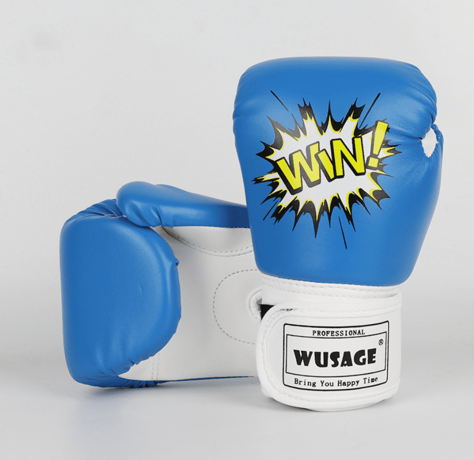 Children's boxing gloves personality waterproof and shock absorption professional pair of blue