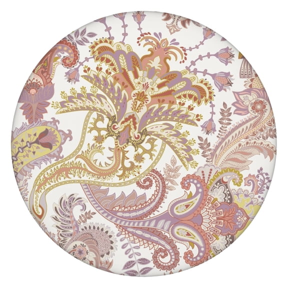 Mandala Tablecloth Sacred Symbolic Mandala Pattern Waterproof Round Cover with Elastic Edges and Back for Meditation