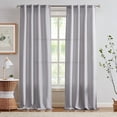 thumbnail image 2 of PinesC Grey Linen Textured Farmhouse Curtains 96 Inches Long for Living Room Bedroom Back Tab Rod Pocket Light Filtering Window Drapes 2 Panels, 2 of 5