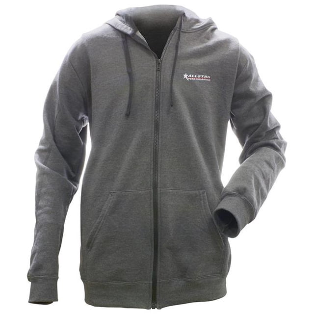 Allstar Performance ALL99917L Full Zip Hooded Sweatshirt, Charcoal - Large