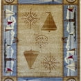 thumbnail image 7 of Emma + Oliver 3x5 Beige Nautical Theme Accent Rug with Coastal Scene Borders Featuring Sailboats, Lighthouses, Anchors, Compass Rose and Seashells, 7 of 7