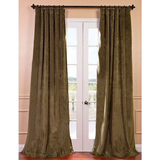 Exclusive Fabrics Signature Hunter Green Velvet Blackout Curtain Hunter Green Velvet Blackout Curtain