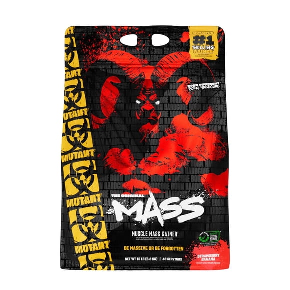 Mutant Mass 15 lbs sabor Strawberry Banana. MUTANT MUTMASSFRESA