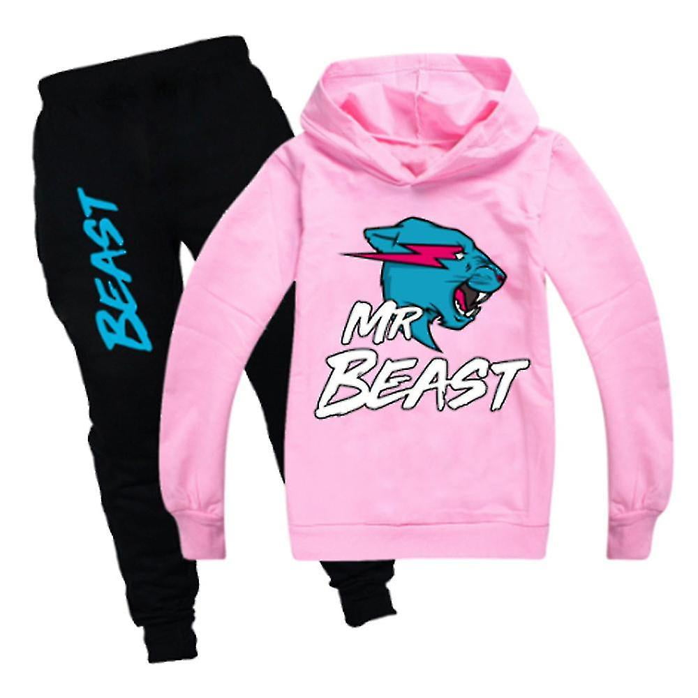 Kids Boys Girls Mr Beast Print Long Sleeve Hoodies Pants