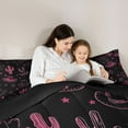 thumbnail image 5 of jejeloiu Western Cowgirl Hats Full Size Comforter Sets,Cute Stars Print Bedding Sets For Girls Teens Reversible 3-Piece, 5 of 8