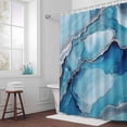 thumbnail image 6 of Marble Texture Shower Curtain for Bathroom Decor, Blue Sage Green Shinny Modern Abstract Waterproof Fabric Shower Curtain, 72"x78" Set with 12 Hooks, 6 of 9