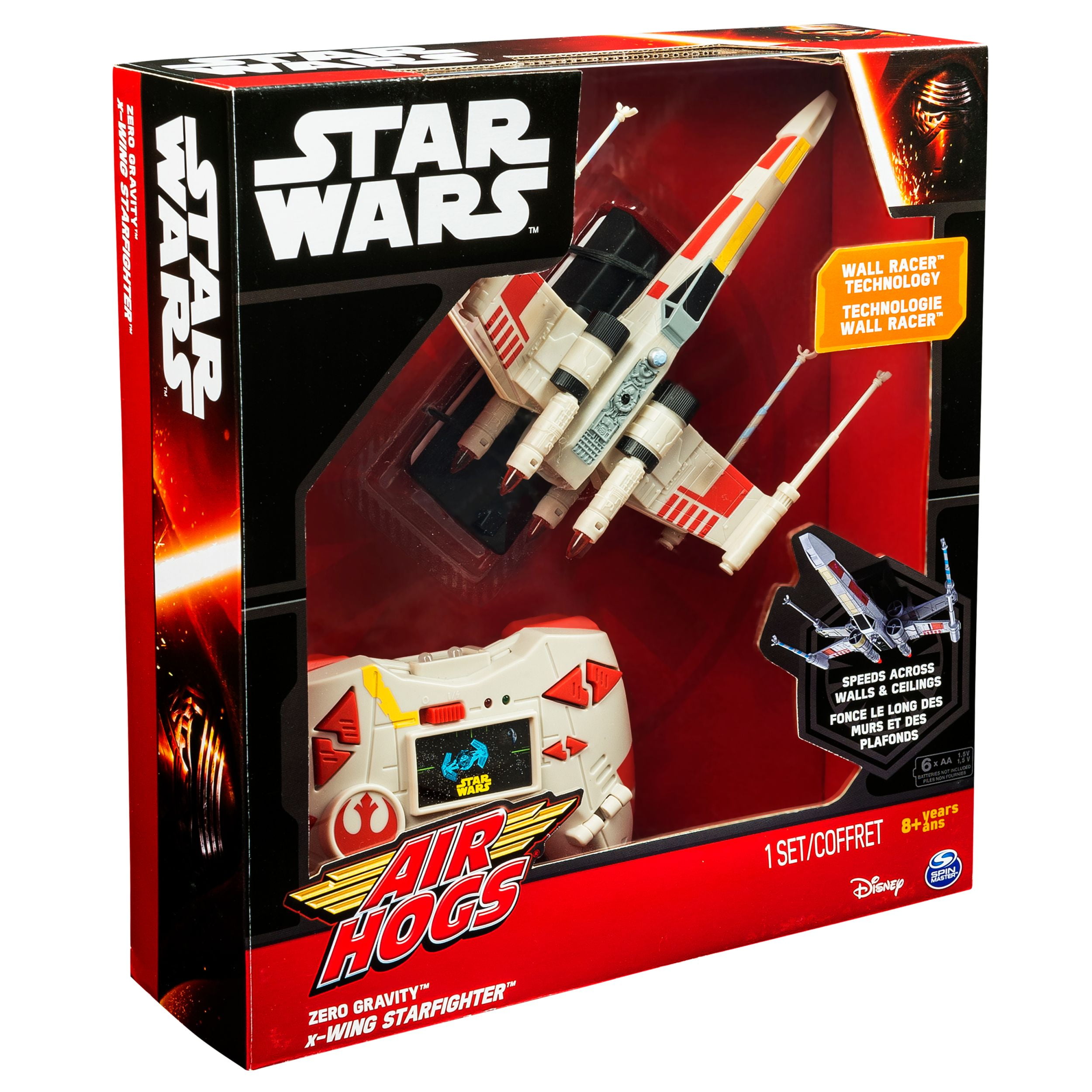 New Air Hogs Star Wars Remote Control Zero Gravity X-Wing Starfighter Wall Racer