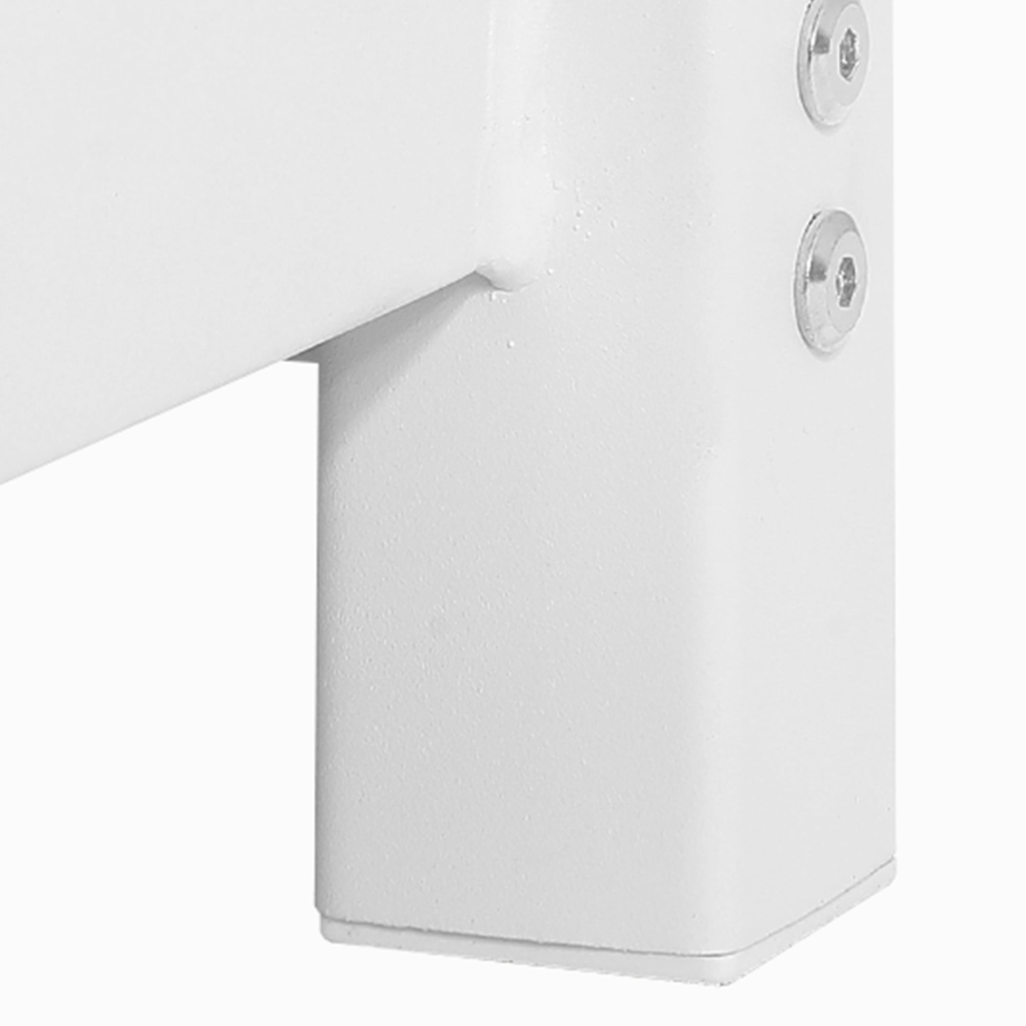 Uforic Roman-Style End Table with Metal Legs, 23.6" Square Side Table with Shelf, White & Gray