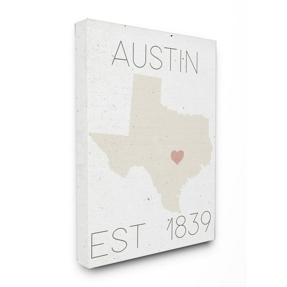 The Stupell Home Decor Collection Austin Est 1839 XXL Stretched Canvas Wall Art
