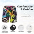 thumbnail image 3 of Kdxio Colorful Pug Print Mens Swim Shorts with Mesh Lining, Breathable and Quick-Drying, Adjustable Waist, Privacy Pocket-3X-Large, 3 of 6