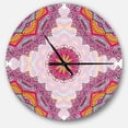 thumbnail image 1 of DesignArt Ethnical Pink Floral Mandala Large Wall Clock, 1 of 2