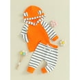 thumbnail image 3 of Liacowi Baby Girls 2PCS Outfits Sets Infant Girls Long Sleeve Contrast Color Hoodie Tops Striped Pants Sets Newborn Girl Fall Clothes 0-24 Months, 3 of 9