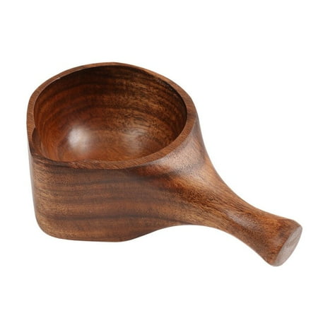 

110ml Short Handle Soup Spoon Acacia Wood Water Scoop Drinkware Country Style Creative Rice Spoon Household Kitchen Tool New