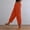 Orange, variant on Women's Cotton Linen Asymmetrical Hem Pants Elastic Waist Casual Summer Beach Vacation Lounge Wear Cropped Trousers Loose Fit Hot Pink L