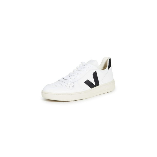 Tenis Veja V-10 Leather para hombre extra blanco/negro