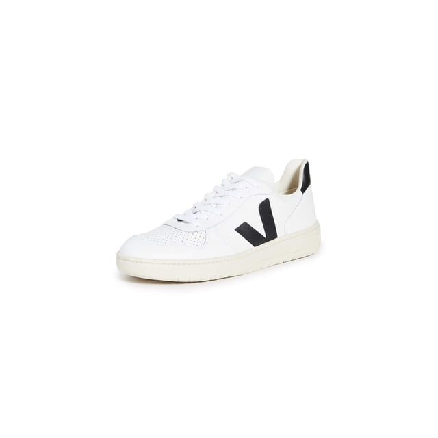 Tenis Veja V-10 Leather para hombre extra blanco/negro