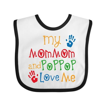 

Inktastic MomMom and PopPop Love Me Boys or Girls Baby Bib