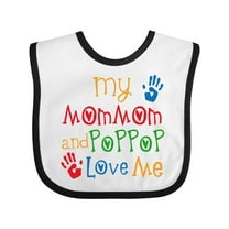 Inktastic Mommom and Poppop Love Me Boys or Girls Baby Bib
